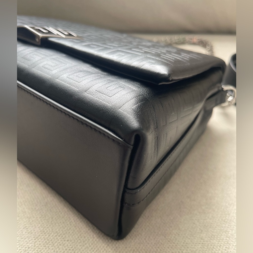 Authentic Givenchy Black Embossed Shoulder Bag wi… - image 4